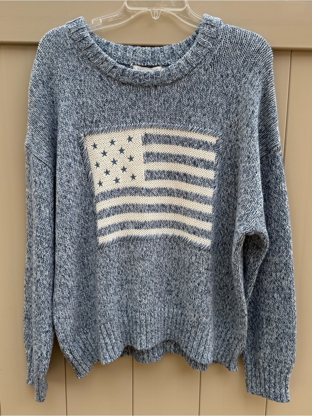 Rachel Zoe Blue American Flag Knit Sweater | NWT | Size XL